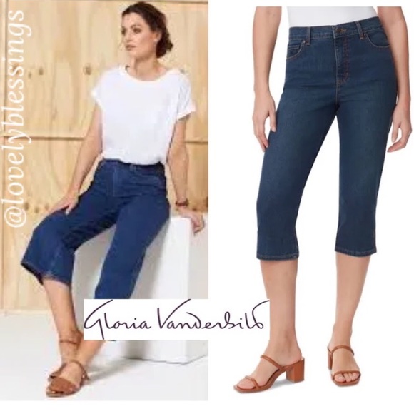 Rail Straight Capri Style Cropped Jeans Gloria Vanderbilt Womens Size 12 - Picture 8 of 16